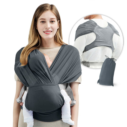 Baby Sling Wrap Stretchy Carrier ands Free Newborn to Toddler Hip Healthy Babywearing Solution evlune