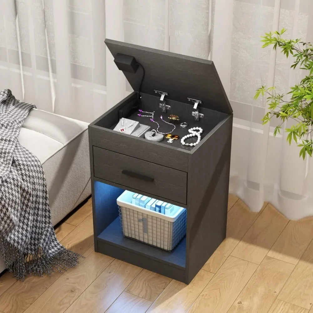 Bedside Table with RFID Lock evlune