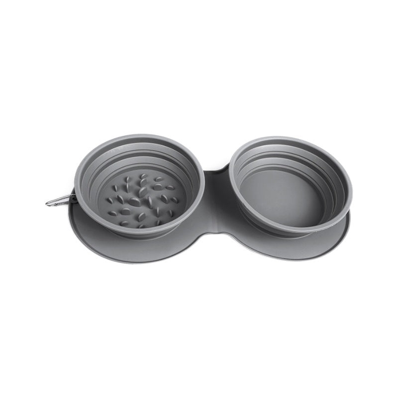 وعاء قابل للطي للحيوانات الأليفة بقاعدة سيليكون غير قابلة للانزلاق من إيفلون