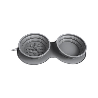 وعاء قابل للطي للحيوانات الأليفة بقاعدة سيليكون غير قابلة للانزلاق من إيفلون