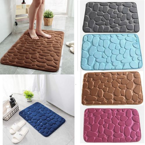 Coral Velvet Bath Rug Non Slip Quick Dry Backing evlune