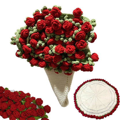 Crochet Rose Bouquet Blanket Handmade evlune