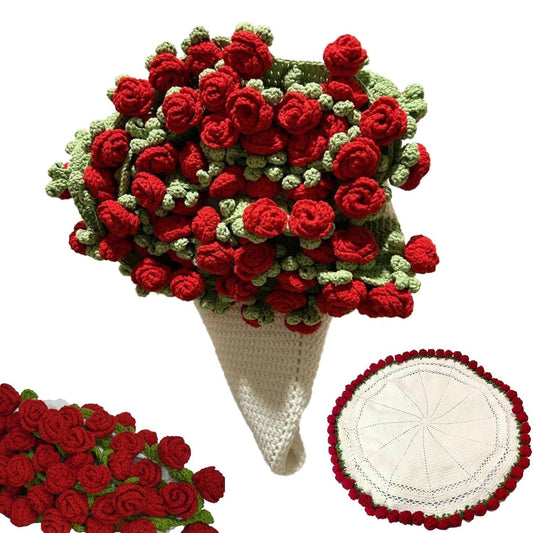 Crochet Rose Bouquet Blanket Handmade evlune