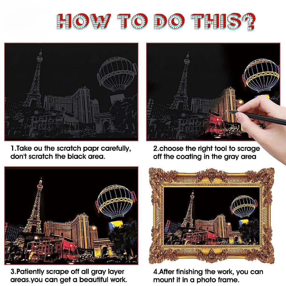 DIY Magic Scratch Art Night evlune