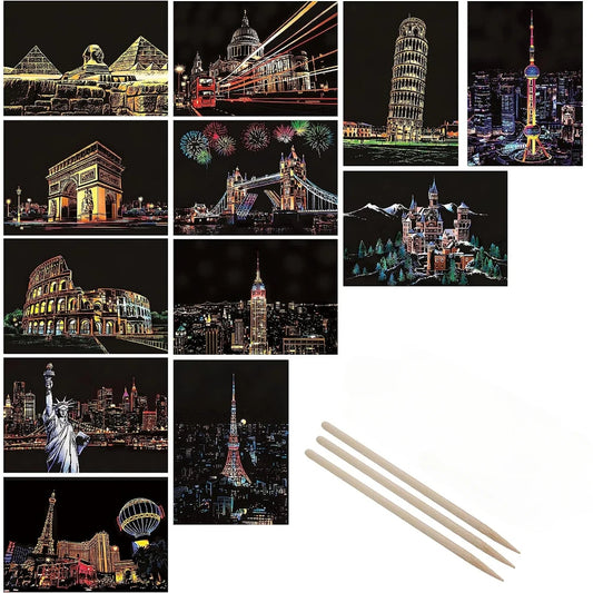 DIY Night Scene Scratch Art evlune