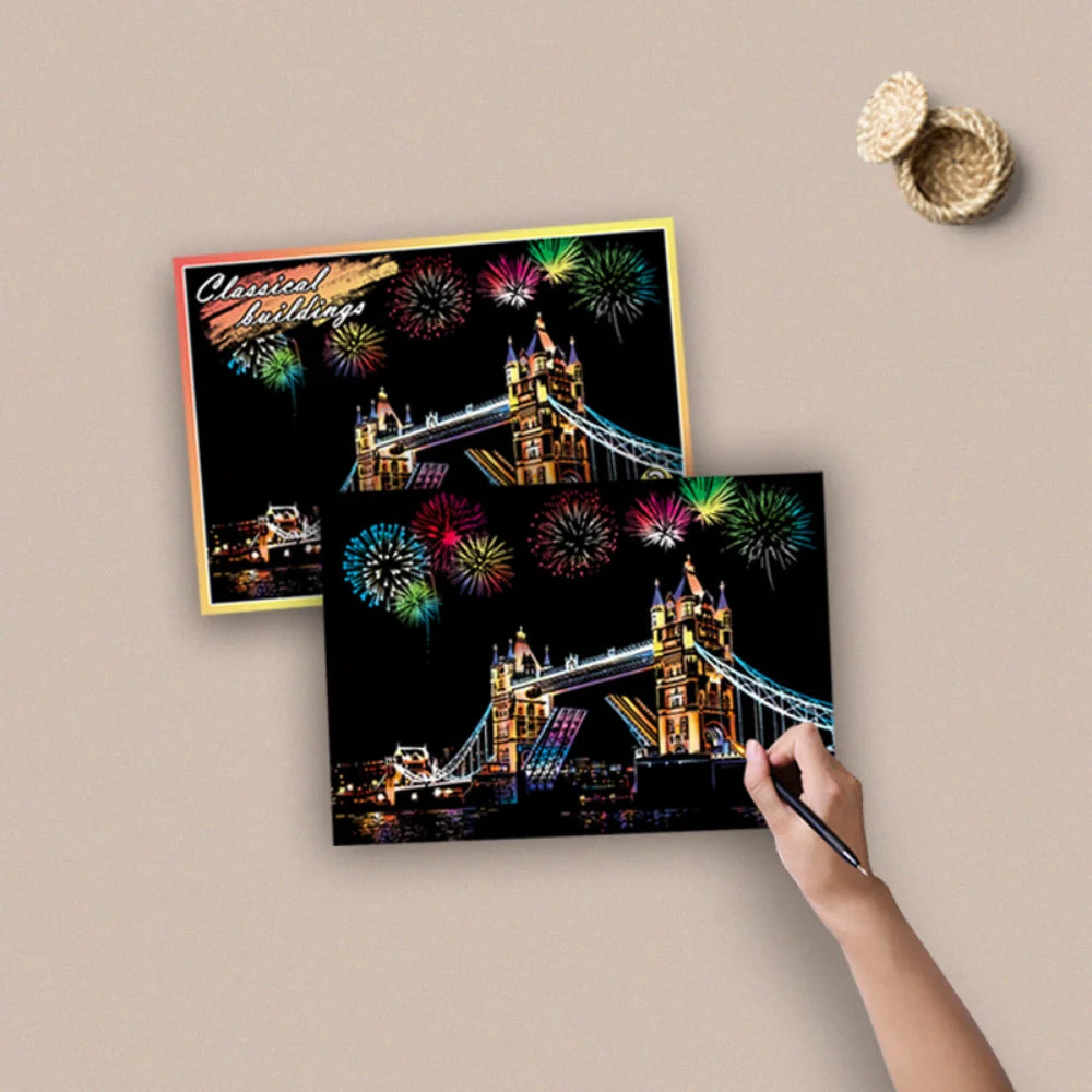 DIY Scratch Art Night Landscape evlune