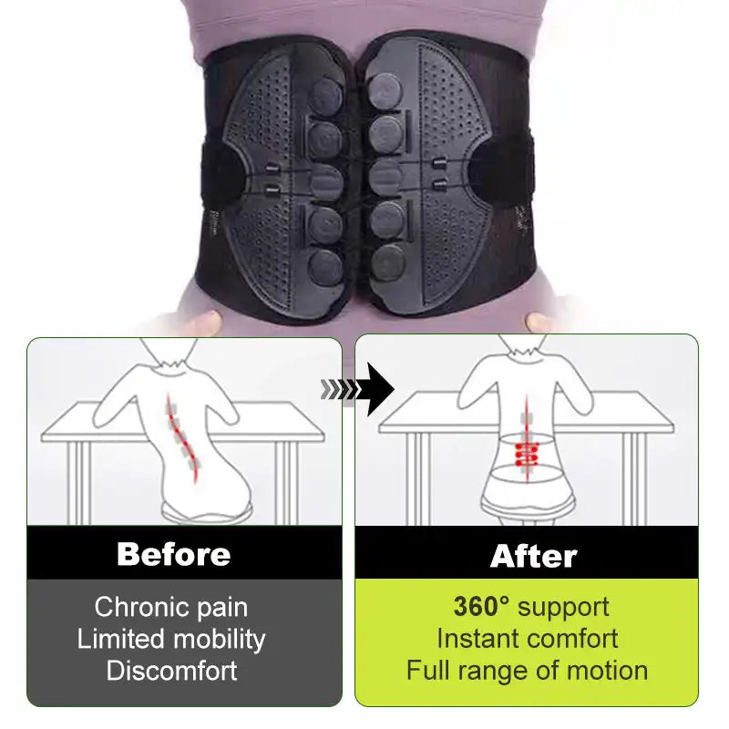 Double Pull Belt Adjustable Lumbar Support evlune