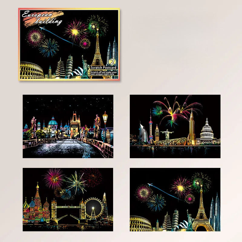 Educational Night Scene Scratch Art evlune