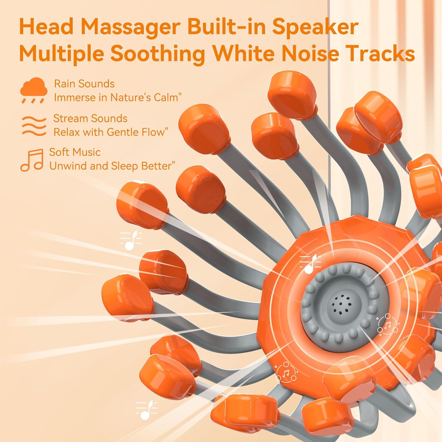 Electric Scalp Massager with Heat Therapy Compression and Vibration evlune