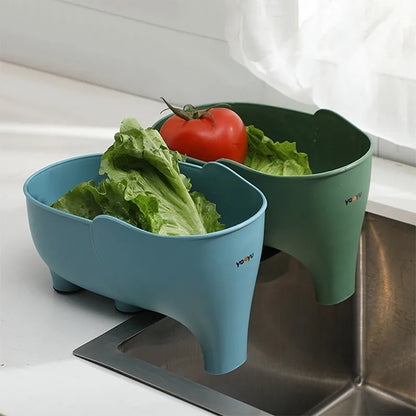 Elephant Drain Baskets Kitchen Strainer Food Grade Colander evlune