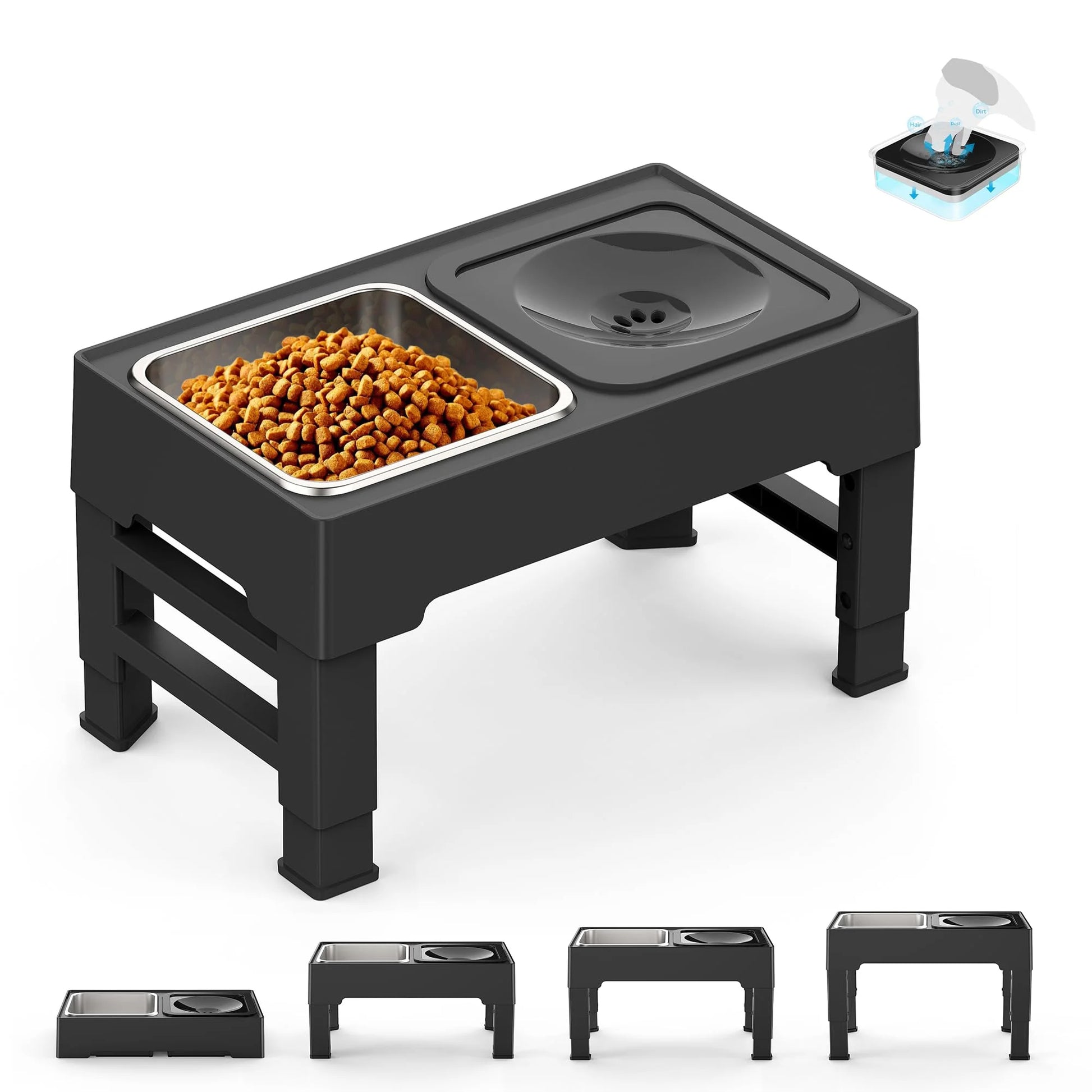 وعاء طعام مرتفع للكلاب خالٍ من الفوضى بتصميم مضاد للانسكاب من إيفلون