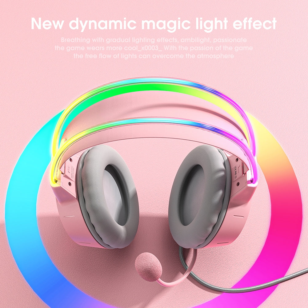 ONIKUMA X15 PRO RGB Gaming Headset with Noise Cancelling Microphone - Wired Surround Sound PC Gaming Headphones with Dynamic RGB Lighting for PC, PS4, Xbox, Battle Royale Games - Black