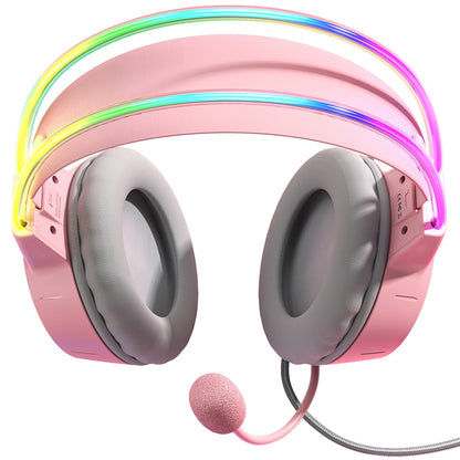 ONIKUMA X15 PRO RGB Gaming Headset with Noise Cancelling Microphone - Wired Surround Sound PC Gaming Headphones with Dynamic RGB Lighting for PC, PS4, Xbox, Battle Royale Games - Black