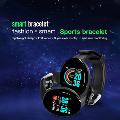 D18 1.44" Sports Smart Watch with Round Screen - Heart Rate, Blood Pressure, Sleep Monitor & Activity Tracker - Red
