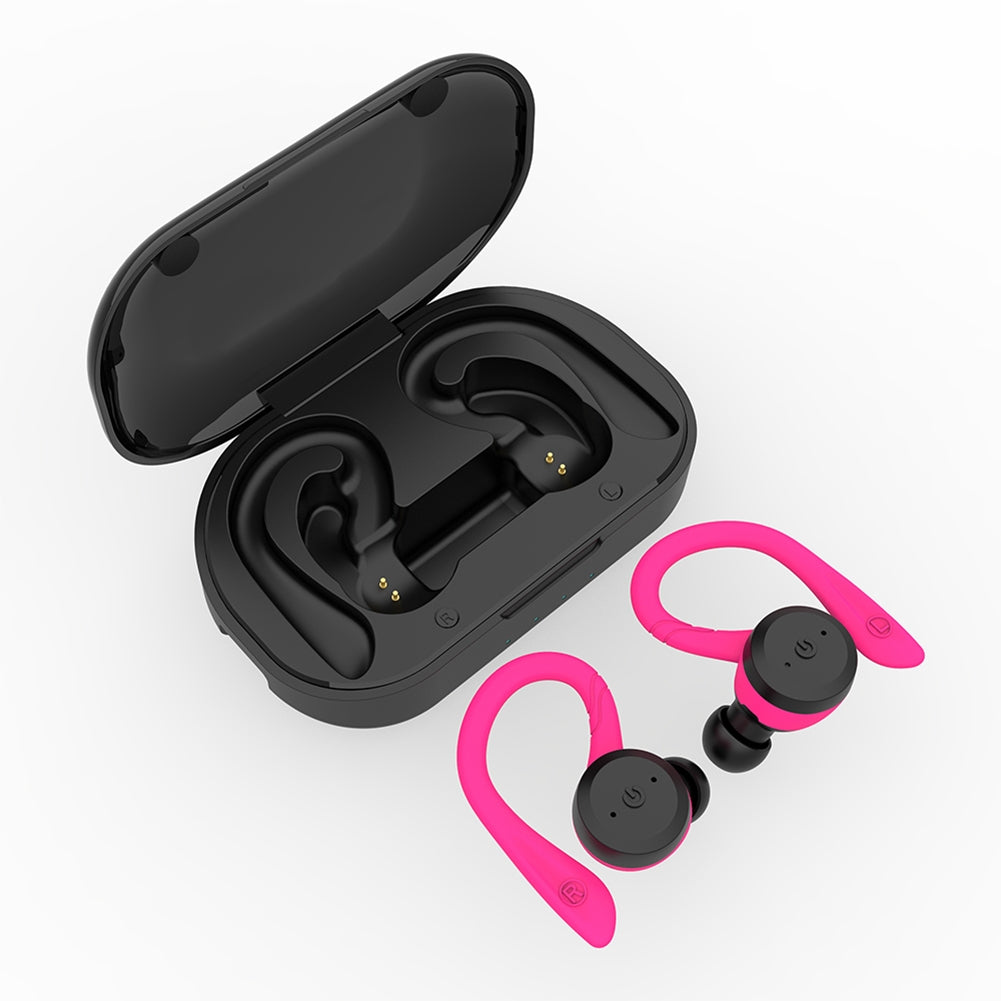 Bluetooth Headphones Ear Hook Stereo Noise Cancellation Music Earphones Waterproof Sports Headset Black
