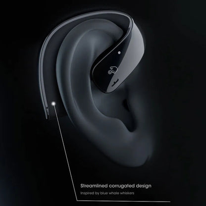 T22 TWS Wireless Bluetooth 5.3 Bone Conduction Headphones with Touch Control, Ear Clip Design, Noise Reduction, IPX5 Waterproof - Gray