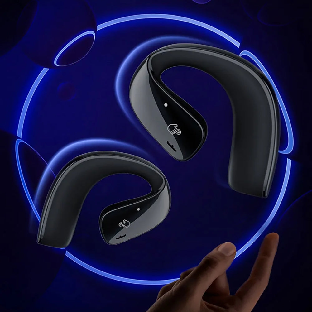 T22 TWS Wireless Bluetooth 5.3 Bone Conduction Headphones with Touch Control, Ear Clip Design, Noise Reduction, IPX5 Waterproof - Gray