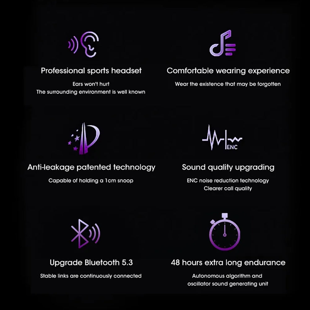 T22 TWS Wireless Bluetooth 5.3 Bone Conduction Headphones with Touch Control, Ear Clip Design, Noise Reduction, IPX5 Waterproof - Gray