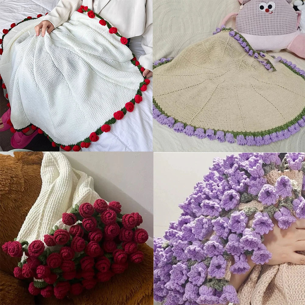Floral Crochet Blanket Bouquet evlune