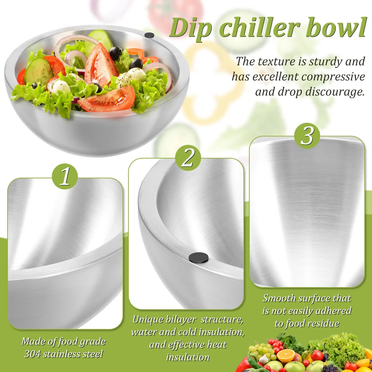 Insulated Stainless Steel Cooling Bowl