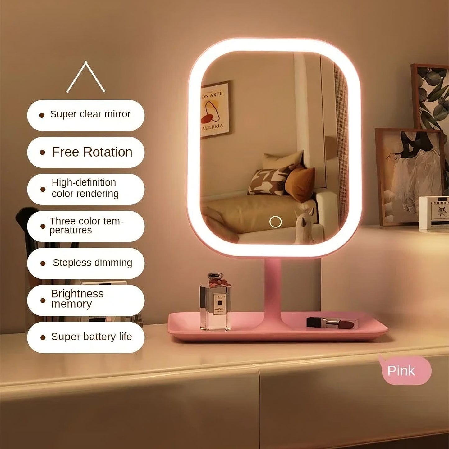 LED Makeup Mirror AuraBeam Pro evlune