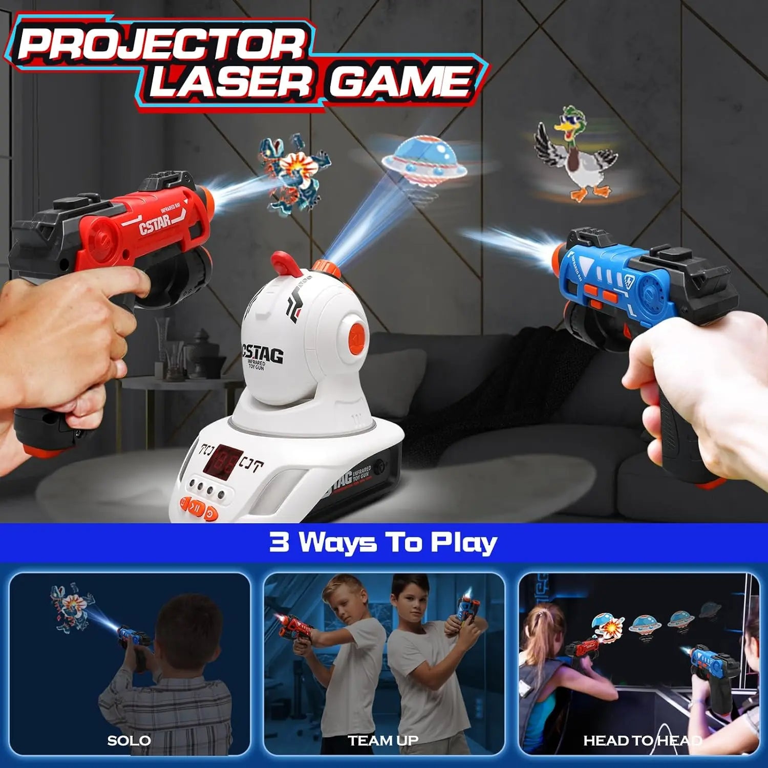  Laser Projector Shooting Game System evlune