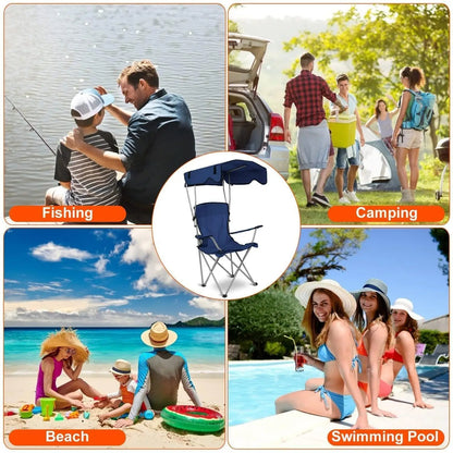 Lightweight Camping Chair with Canopy Sunshade evlune