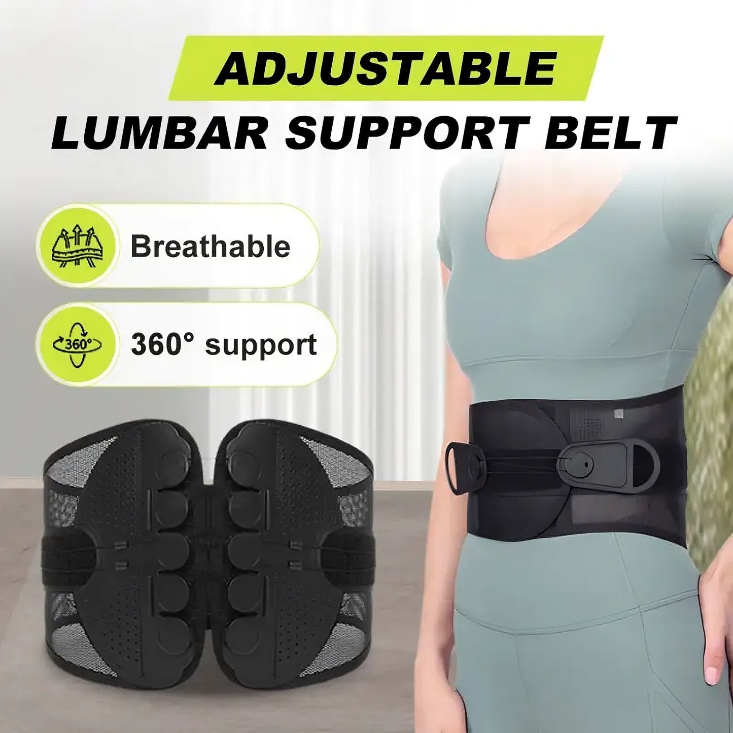 Lower Back Pain Relief Brace for Men and Women Adjustable Lumbar Support evlune