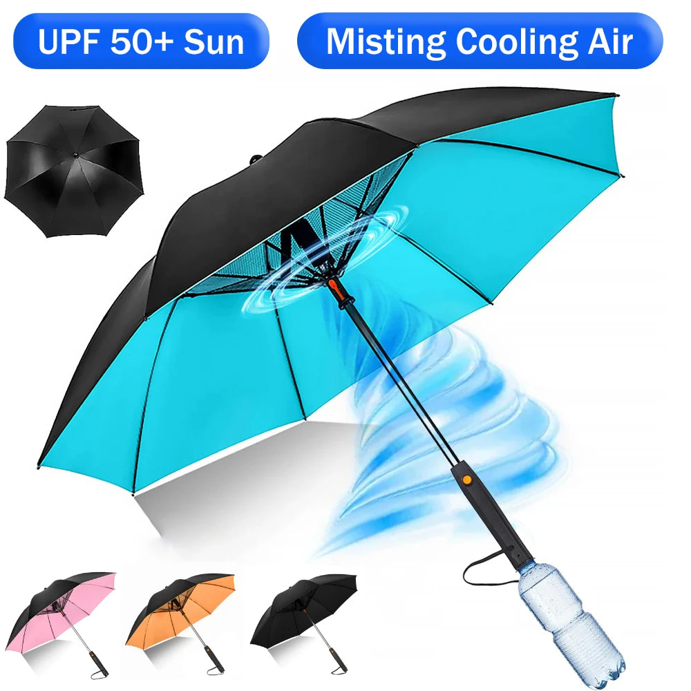 Misting Umbrella with Built in Fan evlune