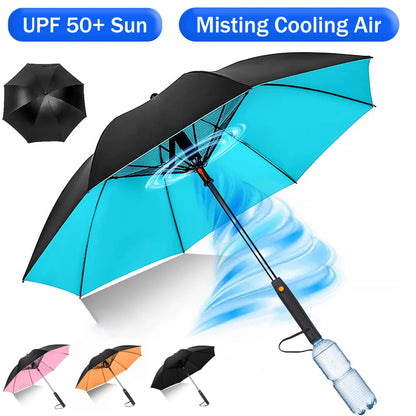Misting Umbrella with Built in Fan evlune