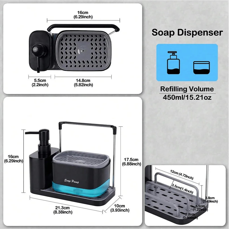 Multifunctional Soap Dispenser Set 5 in 1 evlune