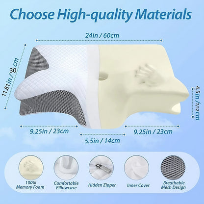  Neck Support Memory Foam Cervical Pillow evlune