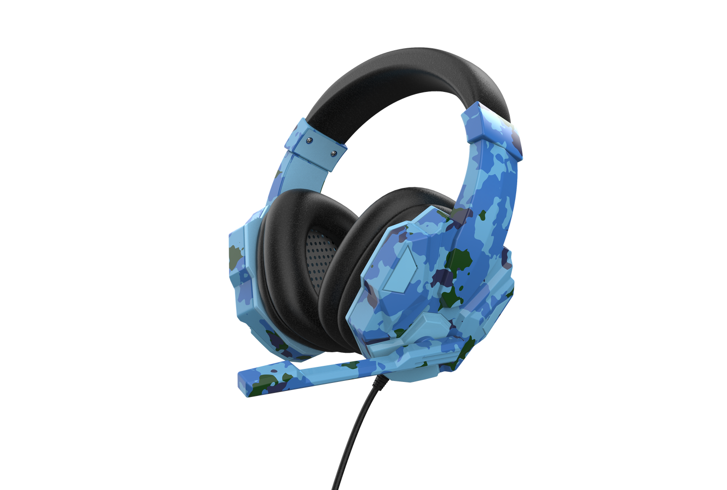 Earphone Gaming Headset Camouflage Headphones with Microphone for PC Laptop Camouflage Blue PS4 Edition