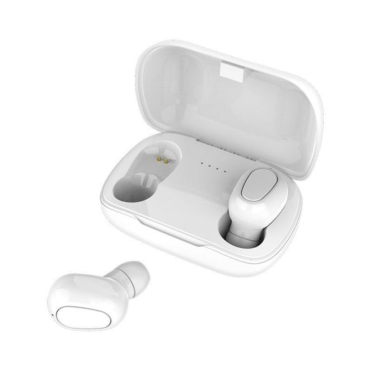 L21 True HIFI Wireless Bluetooth 5.0 Earbuds Sport Twins Stereo Headset with Portable Charging Case - White
