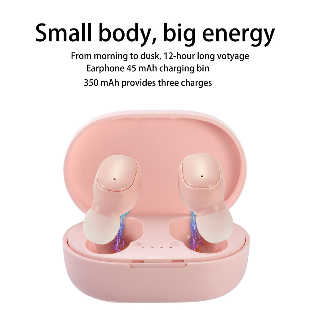 A6S Pro Bluetooth 5.0 Wireless Earbuds - Pink Noise Cancelling In-Ear Heشadphones with Mic, IPX4 Waterproof, True Wireless Stereo Earphones with Charging Case