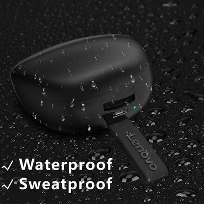 Lenovo HT06 True Wireless Bluetooth Earbuds IPX5 Waterproof Stereo Handsfree Headphones with Mic - Black