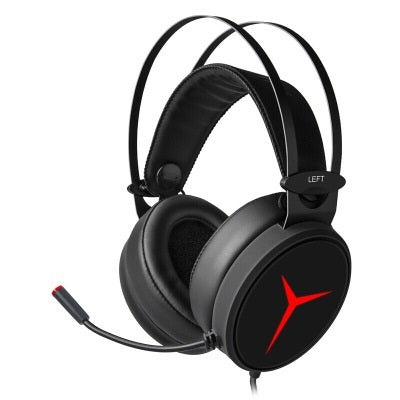Original LENOVO Savior Y360 Wired Gaming Headset with 7.1 Surround Sound, 50mm Drivers, Noise-Cancelling Microphone, Over-Ear Design for PC/Desktop Gaming - Black