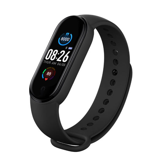 M5 Color Screen Fitness Tracker Smart Watch - IP67 Waterproof Sports Bracelet with Heart Rate Monitor, Pedometer, and Sleep Tracker for Android & iOS (Black)