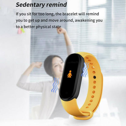 M5 Color Screen Fitness Tracker Smart Watch - IP67 Waterproof Sports Bracelet with Heart Rate Monitor, Pedometer, and Sleep Tracker for Android & iOS (Black)