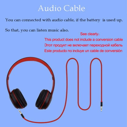 P47 Foldable Wireless Bluetooth 5.0 Headphones with Microphone - Over-Ear Headset Compatible with iPhone, Samsung, Xiaomi, Mobile Phones & Tablets (Black)