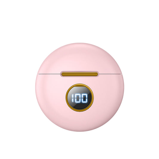 J88 Bluetooth 5.1 Wireless Earbuds with LED Display - Ergonomic 45° L-Type TWS In-Ear Sports Headphones with HiFi Sound, Noise Reduction, and Long Battery Life (Pink)