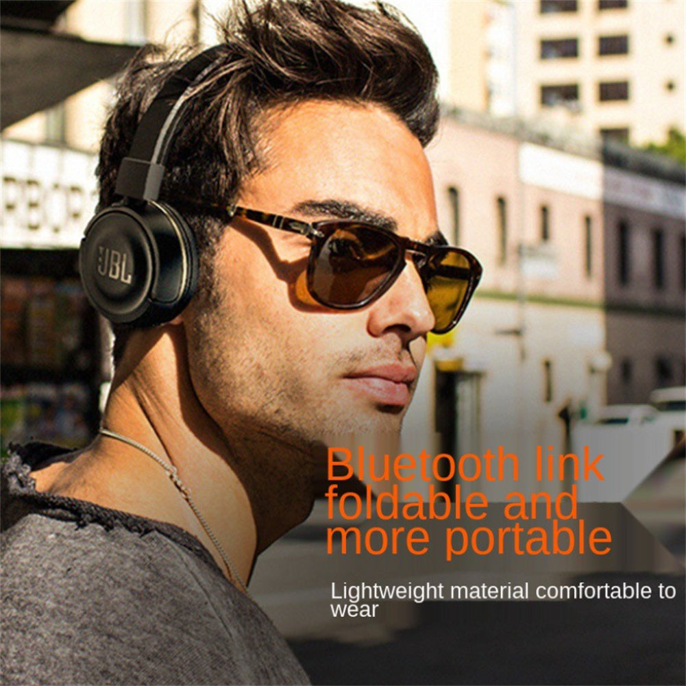 T450BT Wireless Bluetooth Headphones Foldable In-ear Bass Headset with Mic Noise Cancelling Black