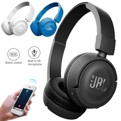 T450BT Wireless Bluetooth Headphones Foldable In-ear Bass Headset with Mic Noise Cancelling Black