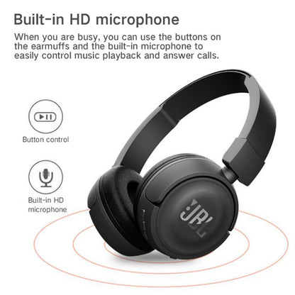T450BT Wireless Bluetooth Headphones Foldable In-ear Bass Headset with Mic Noise Cancelling Black