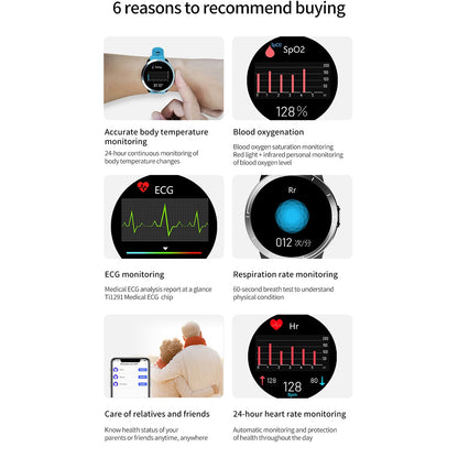 ZEBLAZE M18plus Business Smart Watch with Advanced Health Monitoring - Heart Rate, Blood Oxygen, ECG & Multi-Sport Fitness Tracker