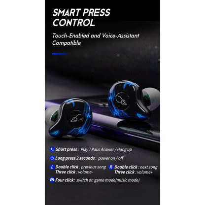 Sabbat G12 Elite True Wireless Earbuds Bluetooth 5.2 Gaming Headphones with Noise Reduction - Low Latency Sport Earphones in Yellow