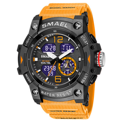 SMAEL Luxury Men's Sports Watch - LED Digital Quartz Waterproof Watch with 5ATM Water Resistance, Shockproof & Multifunction Features