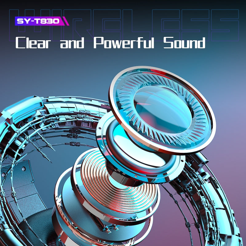 Sy-t830 Wireless Bluetooth Headset Low-latency Luminous E-sports Gaming Earphone Dark Blue
