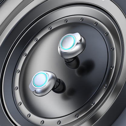 M43 TWS Wireless Gaming Earbuds Bluetooth 5.3 with RGB Lighting, 180H Battery Life, Touch Control, IPX7 Waterproof, Binaural Headset with LED Power Display - Silver