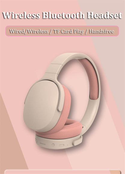 P2961 Bluetooth 5.1 Wireless Gaming Headset In-Ear Stereo HIFI Subwoofer Headphones with TF Card Slot, AUX Music Player, and Built-in Microphone - Grey